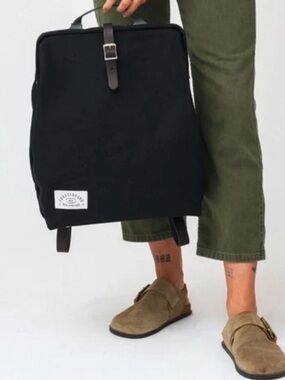 Forestbound Original Bag Co Black Canvas Leather Utility Backpack Rucksack Made